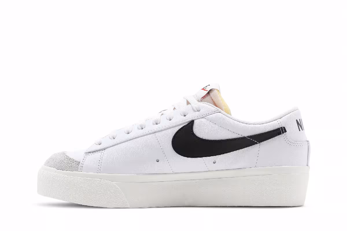 Nike Women's Blazer Low Platform White Black, view 4