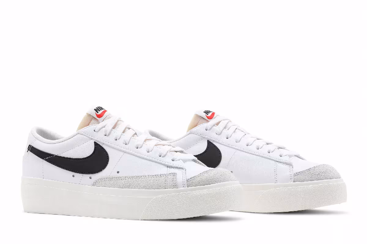 Nike Women's Blazer Low Platform White Black, view 9