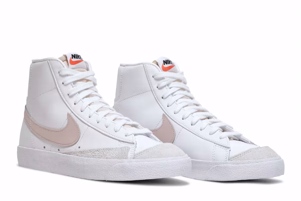 Nike Women's Blazer Mid White Pink Oxford, view 9