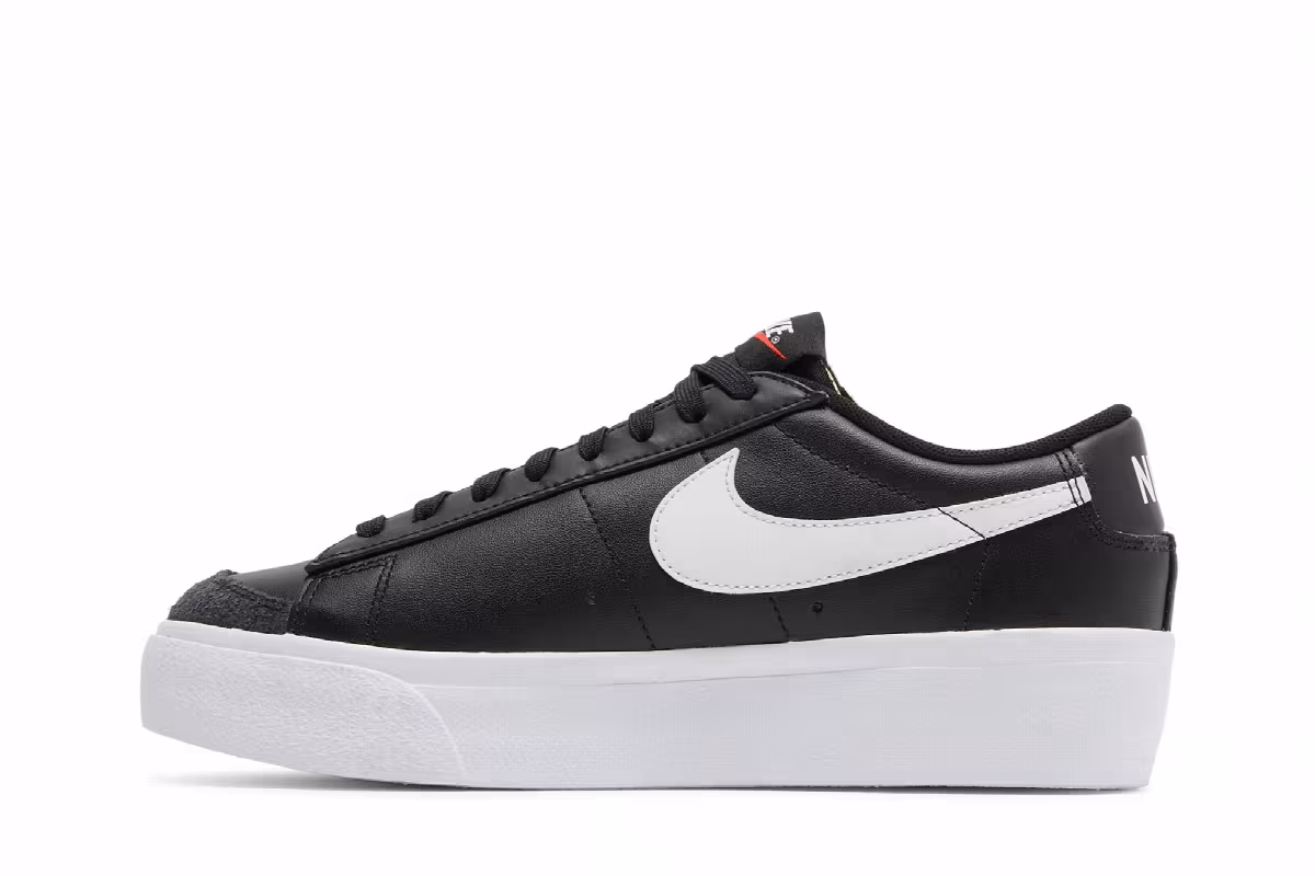Nike Women's Blazer Low Platform Black White, view 4