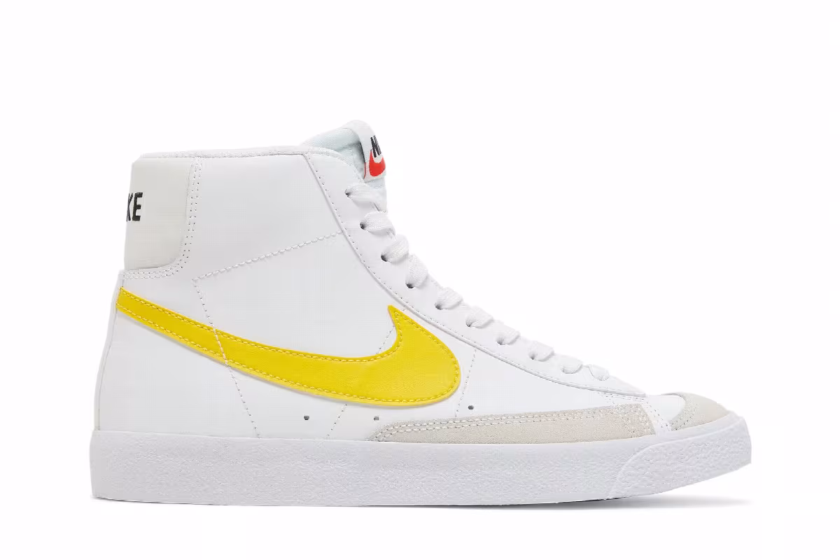 Nike Blazer Mid 77 GS White Pecan Vivid Sulfur, view 2