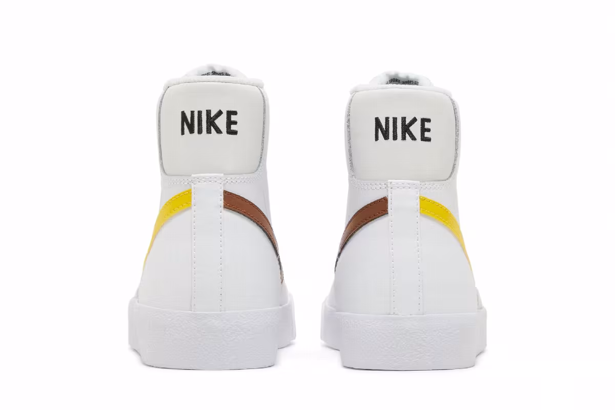 Nike Blazer Mid 77 GS White Pecan Vivid Sulfur, view 7
