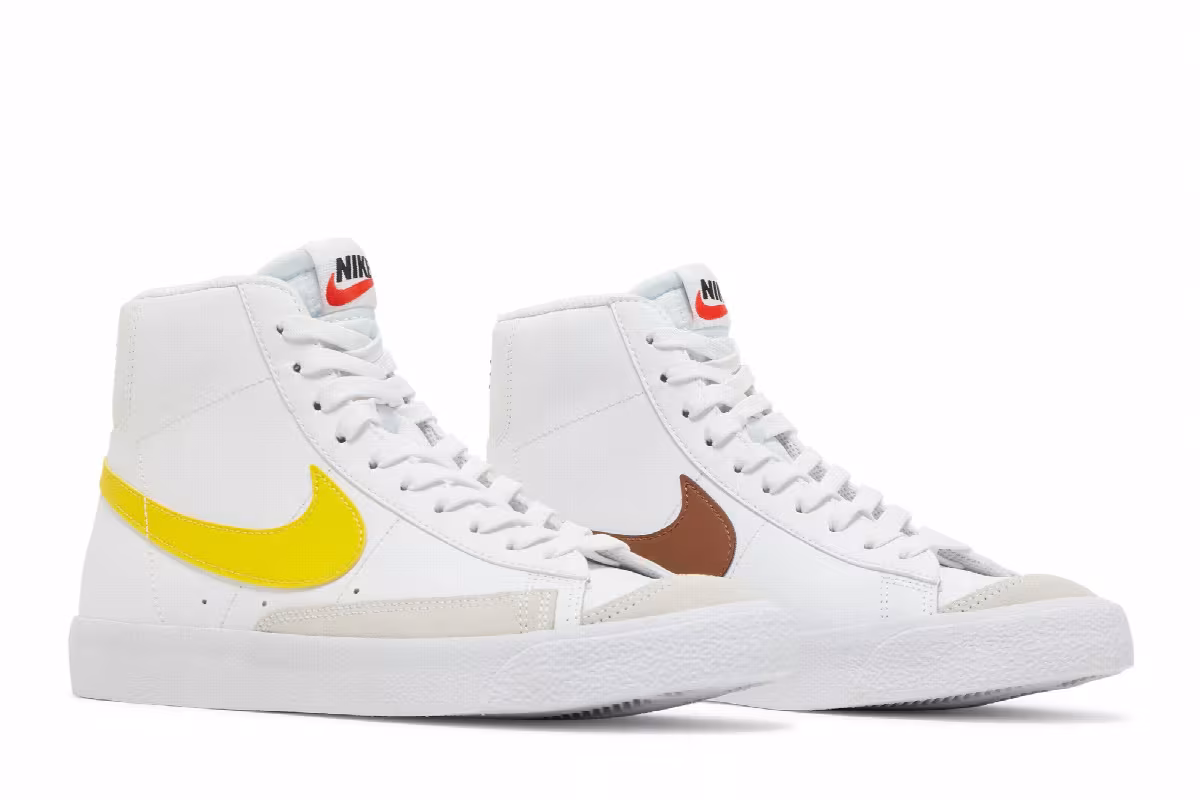 Nike Blazer Mid 77 GS White Pecan Vivid Sulfur, view 9