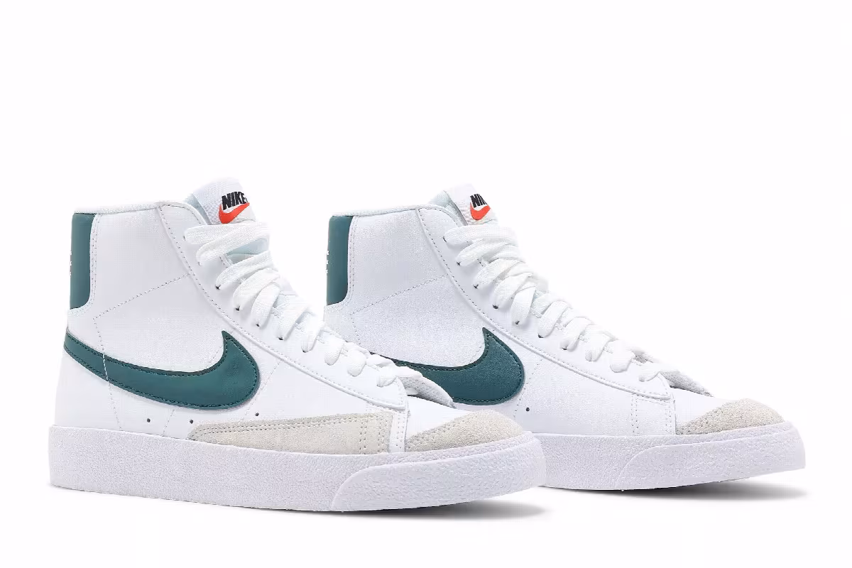 Nike Blazer Mid White Dark Teal Green, view 9