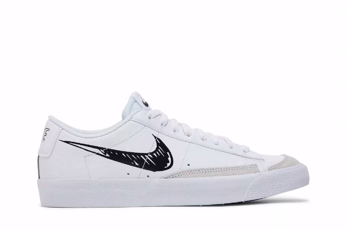 Nike Blazer Low Sketch - White Black, view 2