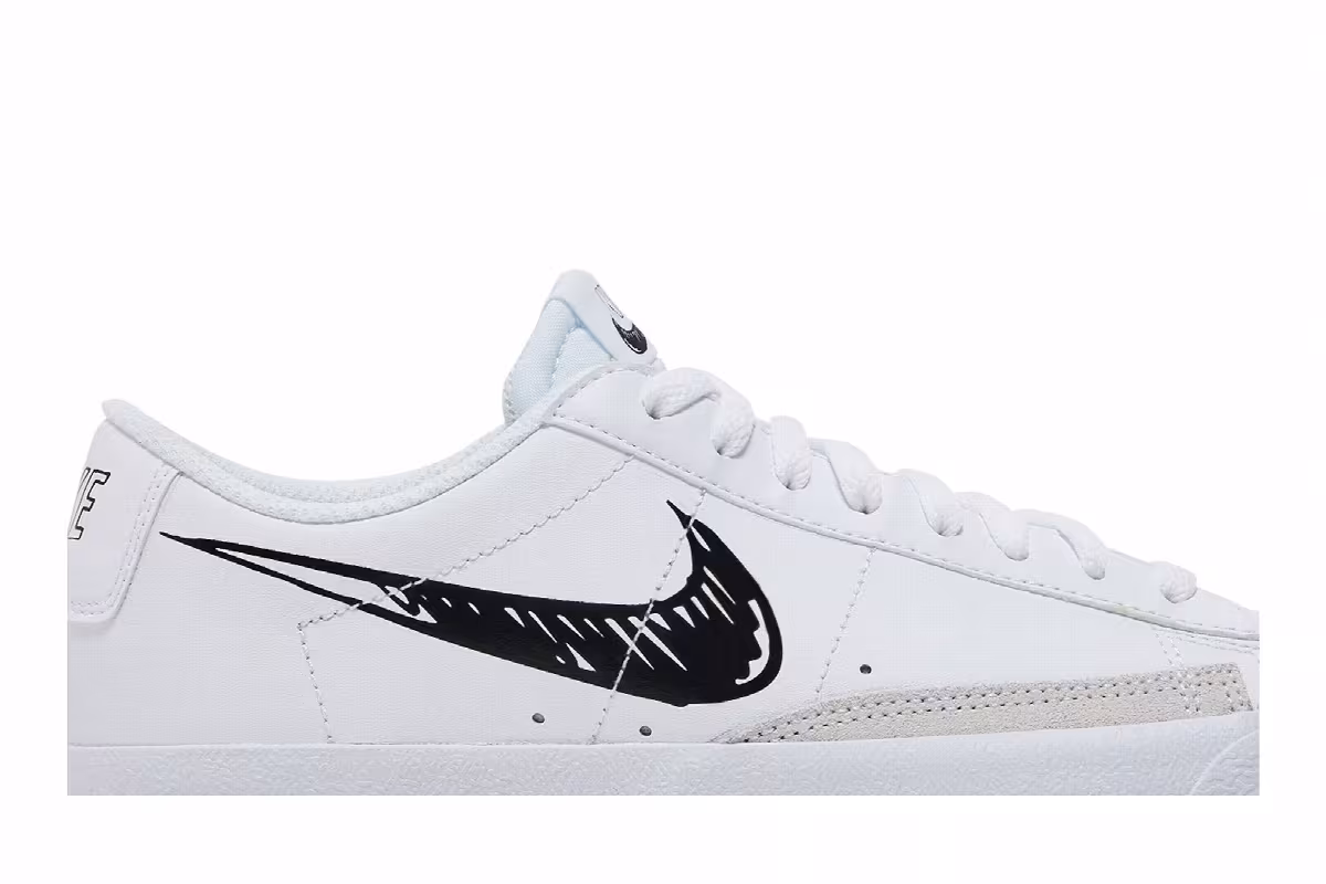 Nike Blazer Low Sketch - White Black, view 3