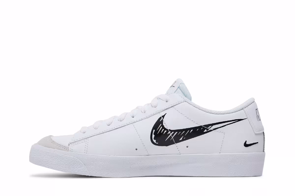 Nike Blazer Low Sketch - White Black, view 4