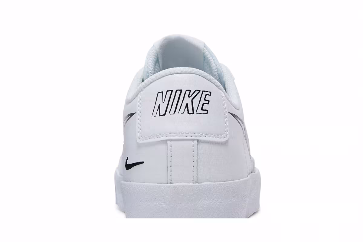 Nike Blazer Low Sketch - White Black, view 8