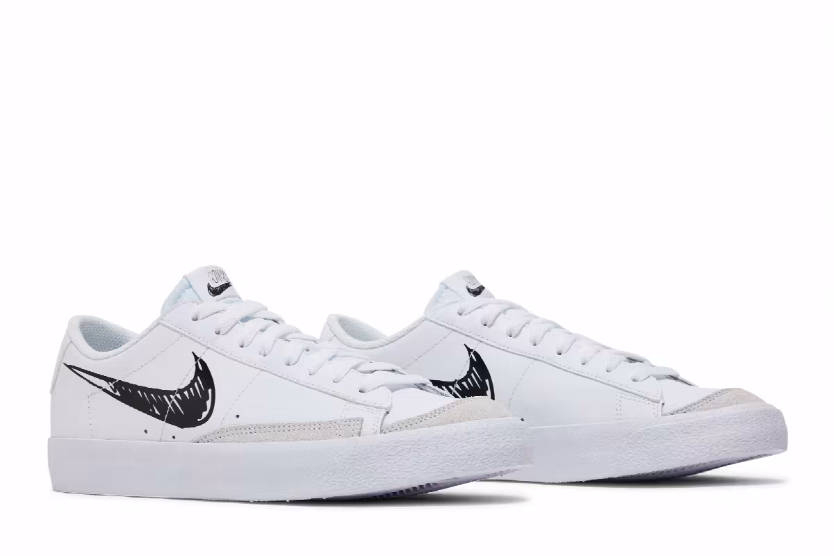 Nike Blazer Low Sketch - White Black, view 9
