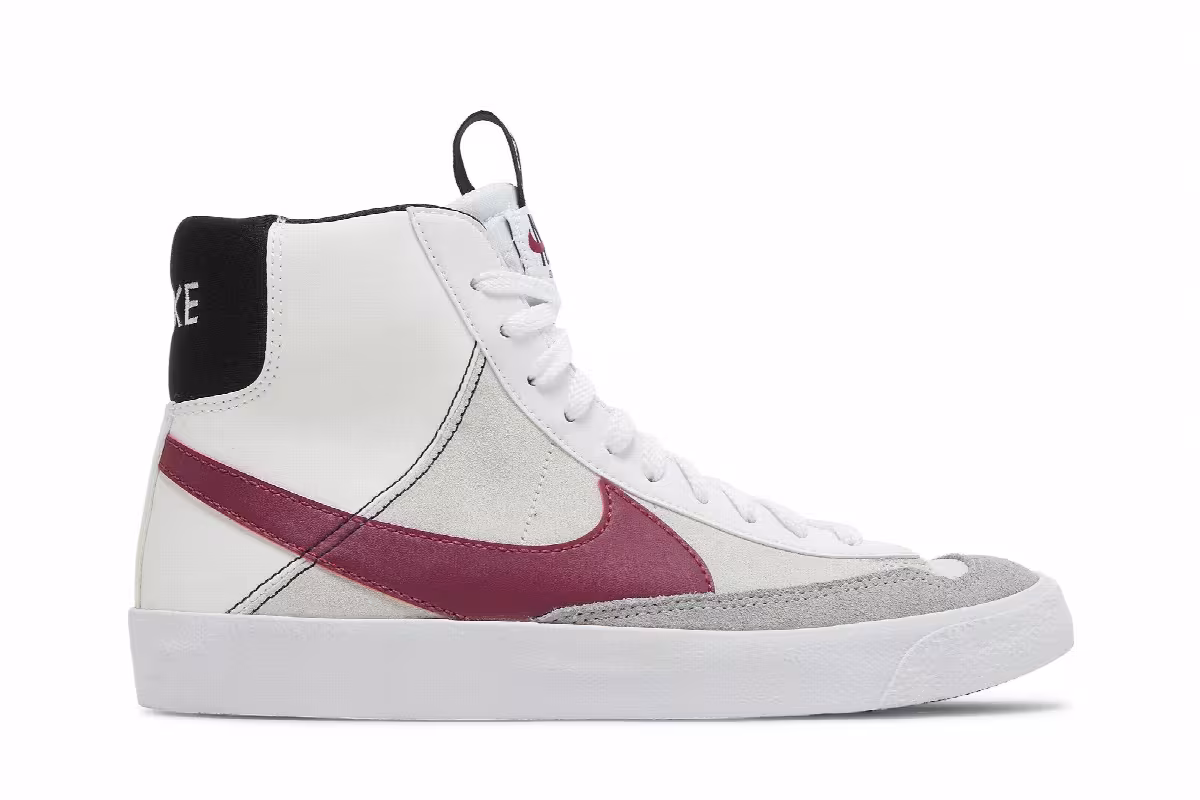 Nike Blazer Mid White Rush Maroon, view 2