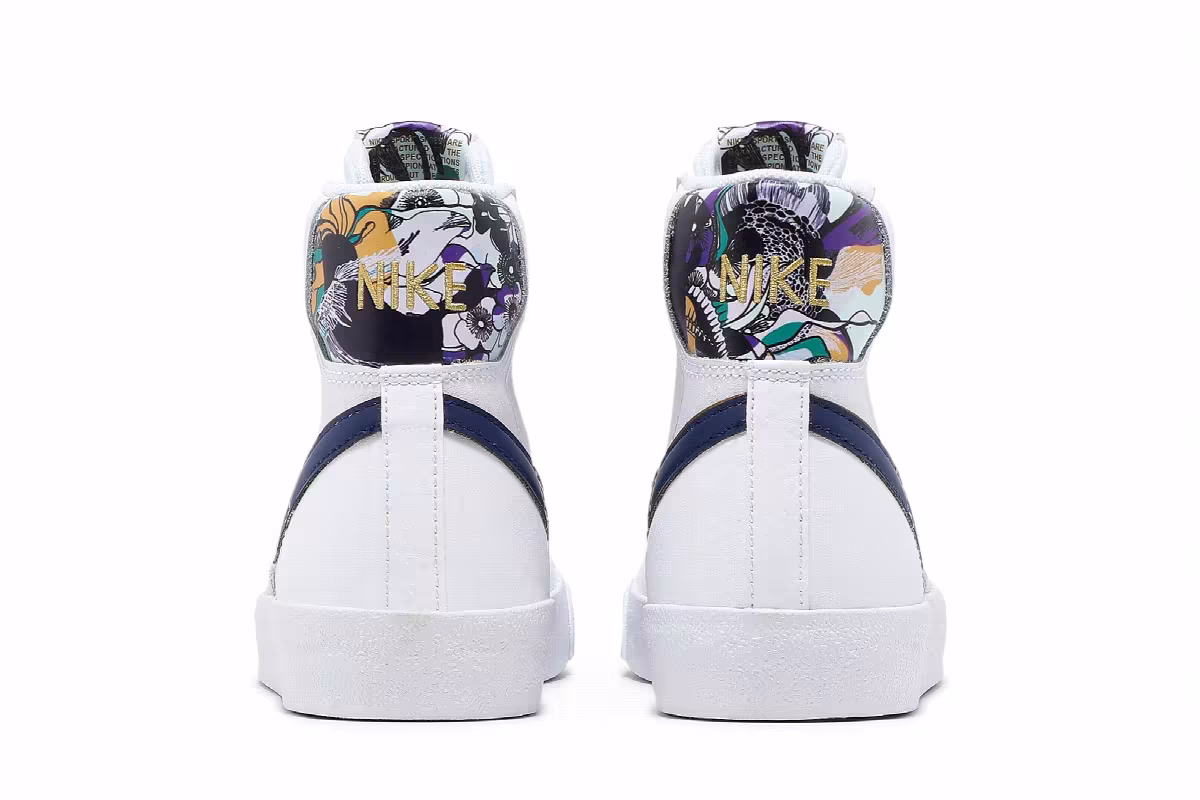 Nike Blazer Mid Double Swoosh - White Gold Blue Void, view 7