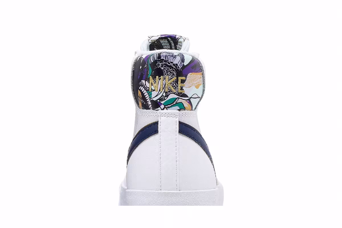 Nike Blazer Mid Double Swoosh - White Gold Blue Void, view 8