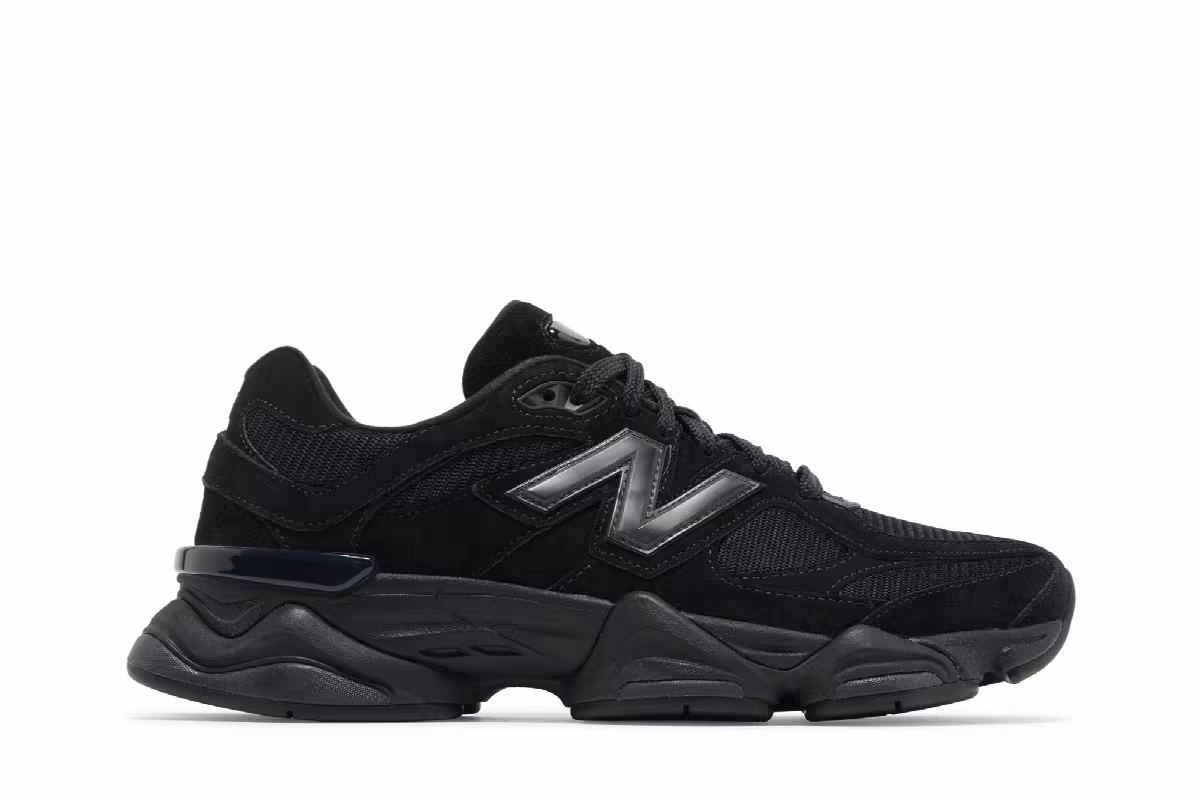 New Balance 9060 Triple Black Suede, view 2