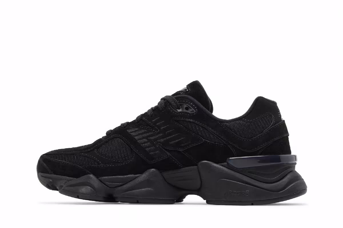 New Balance 9060 Triple Black Suede, view 4