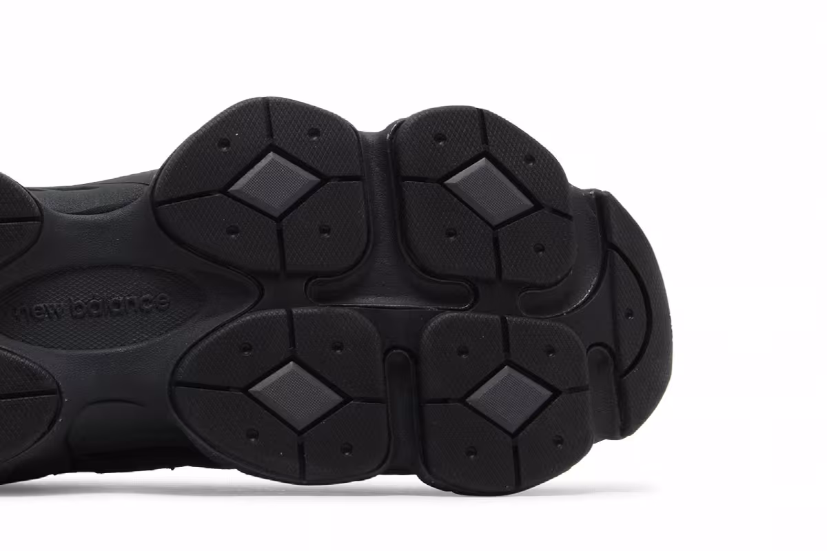 New Balance 9060 Triple Black Leather, view 6