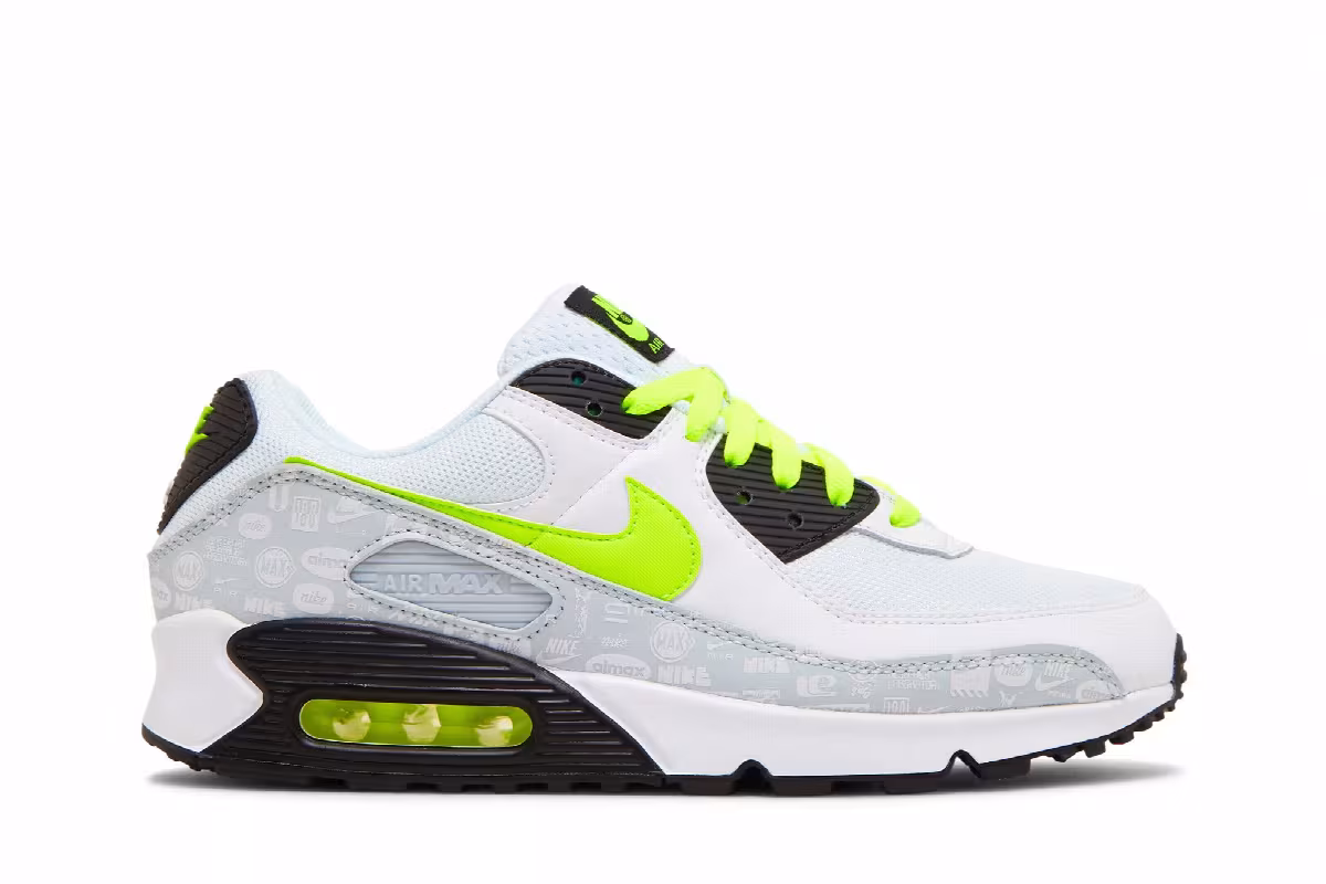Nike Air Max 90 Reflective Logo - White Volt, view 2