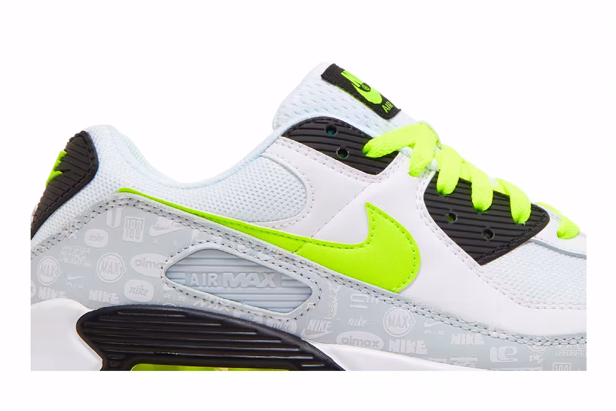 Nike Air Max 90 Reflective Logo - White Volt, view 3