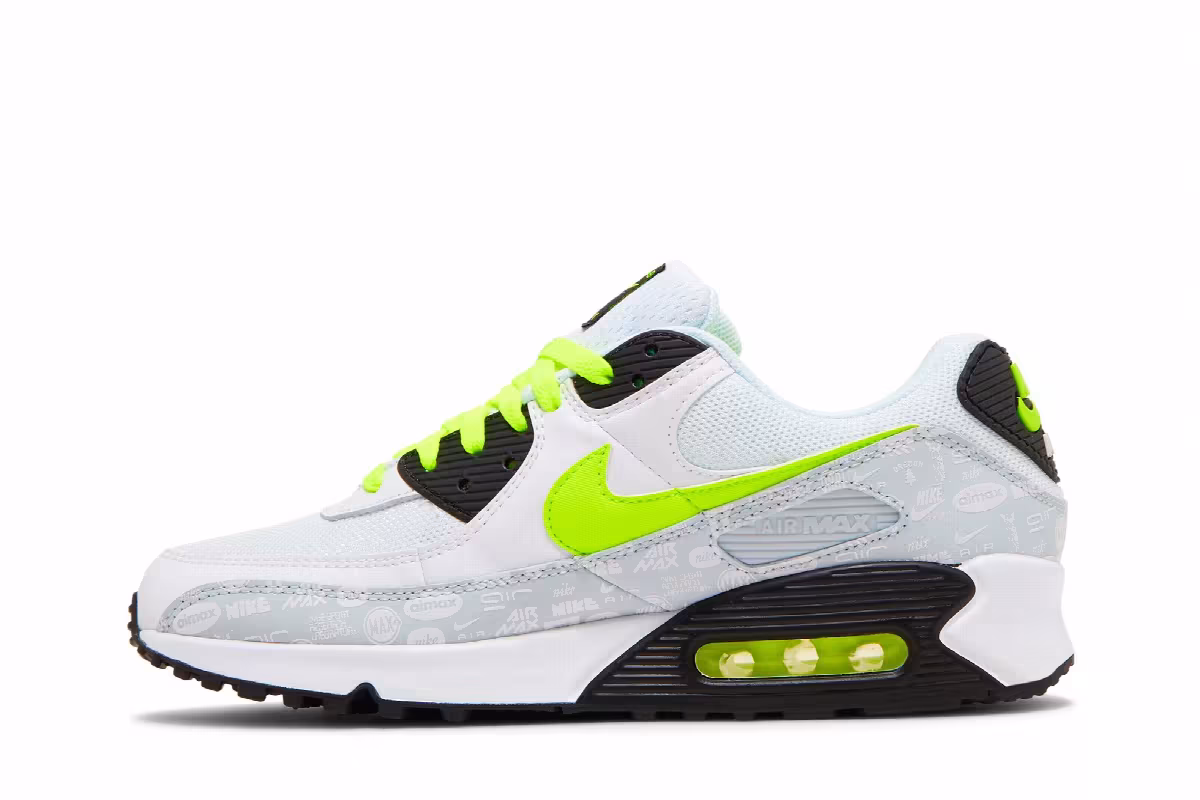 Nike Air Max 90 Reflective Logo - White Volt, view 4