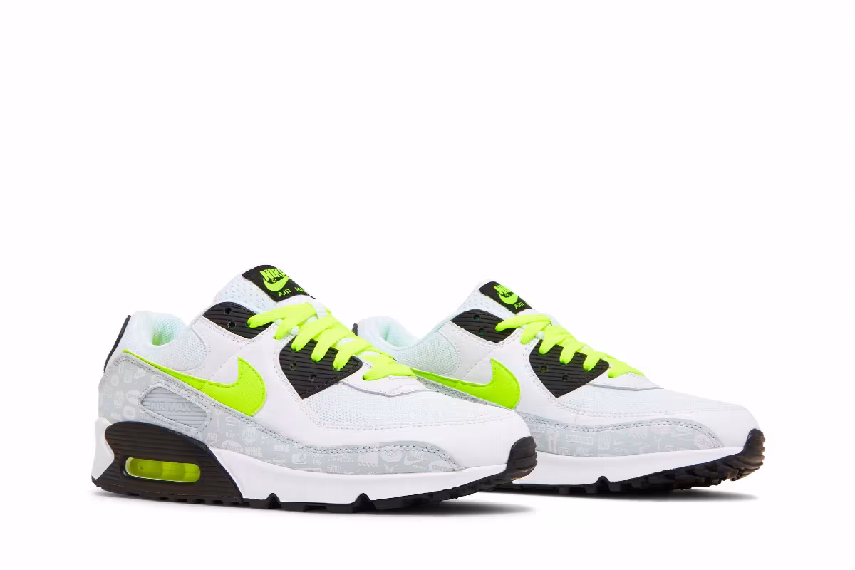 Nike Air Max 90 Reflective Logo - White Volt, view 9