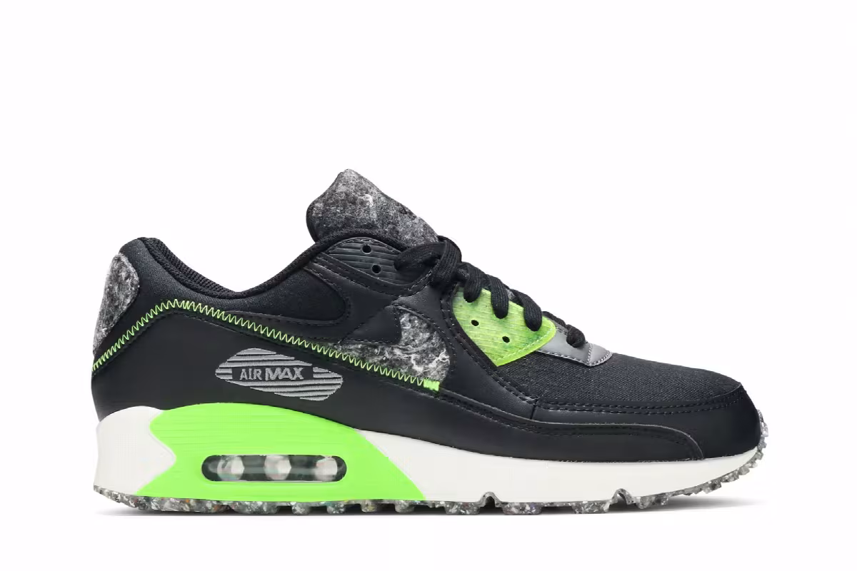 Nike Air Max 90 M2Z2 Recycled Wool Pack - Black Electric Green, view 2