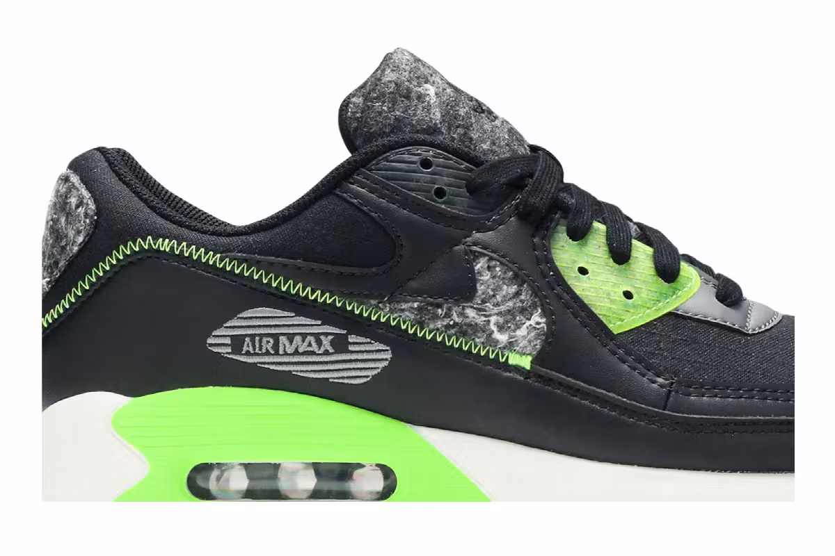 Nike Air Max 90 M2Z2 Recycled Wool Pack - Black Electric Green, view 3