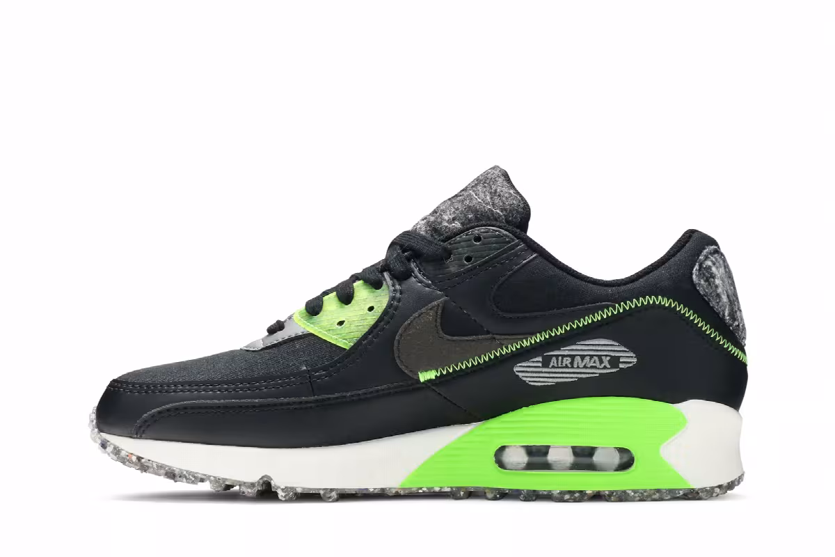 Nike Air Max 90 M2Z2 Recycled Wool Pack - Black Electric Green, view 4