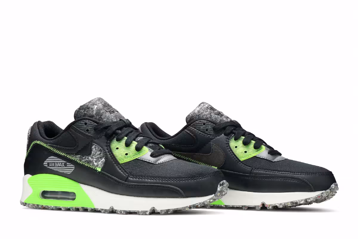 Nike Air Max 90 M2Z2 Recycled Wool Pack - Black Electric Green, view 9