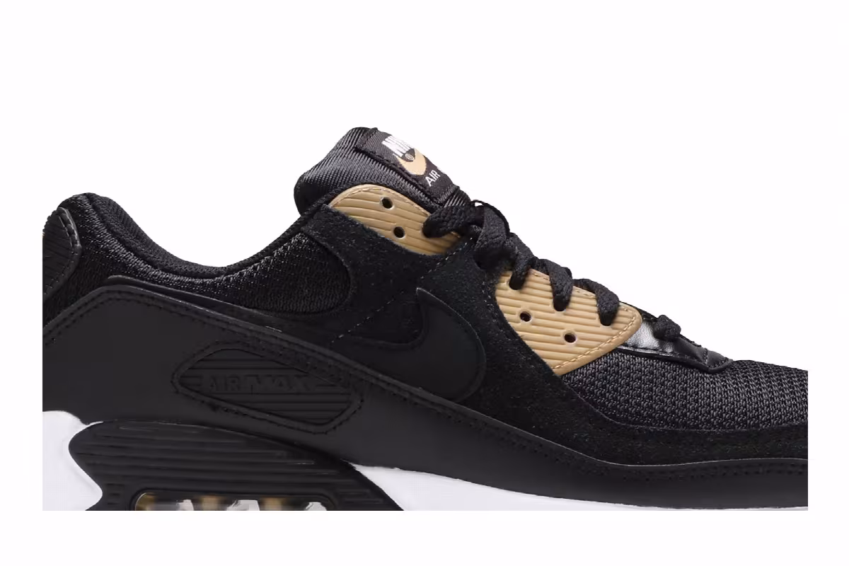 Nike Air Max 90 Black Metallic Gold, view 3