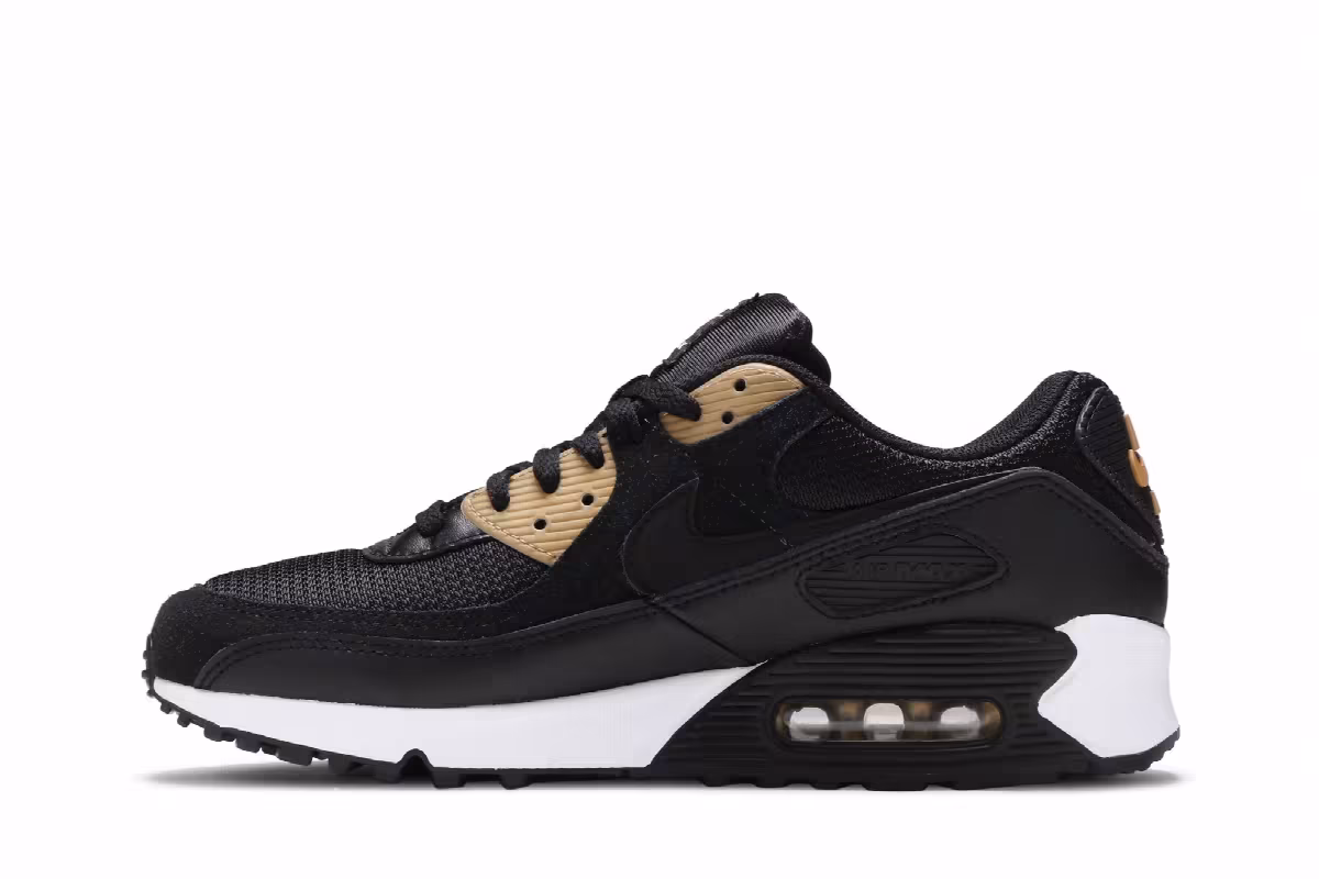 Nike Air Max 90 Black Metallic Gold, view 4
