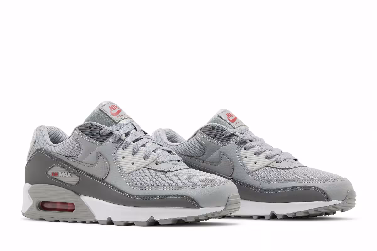 Nike Air Max 90 Light Smoke Grey Red, view 9