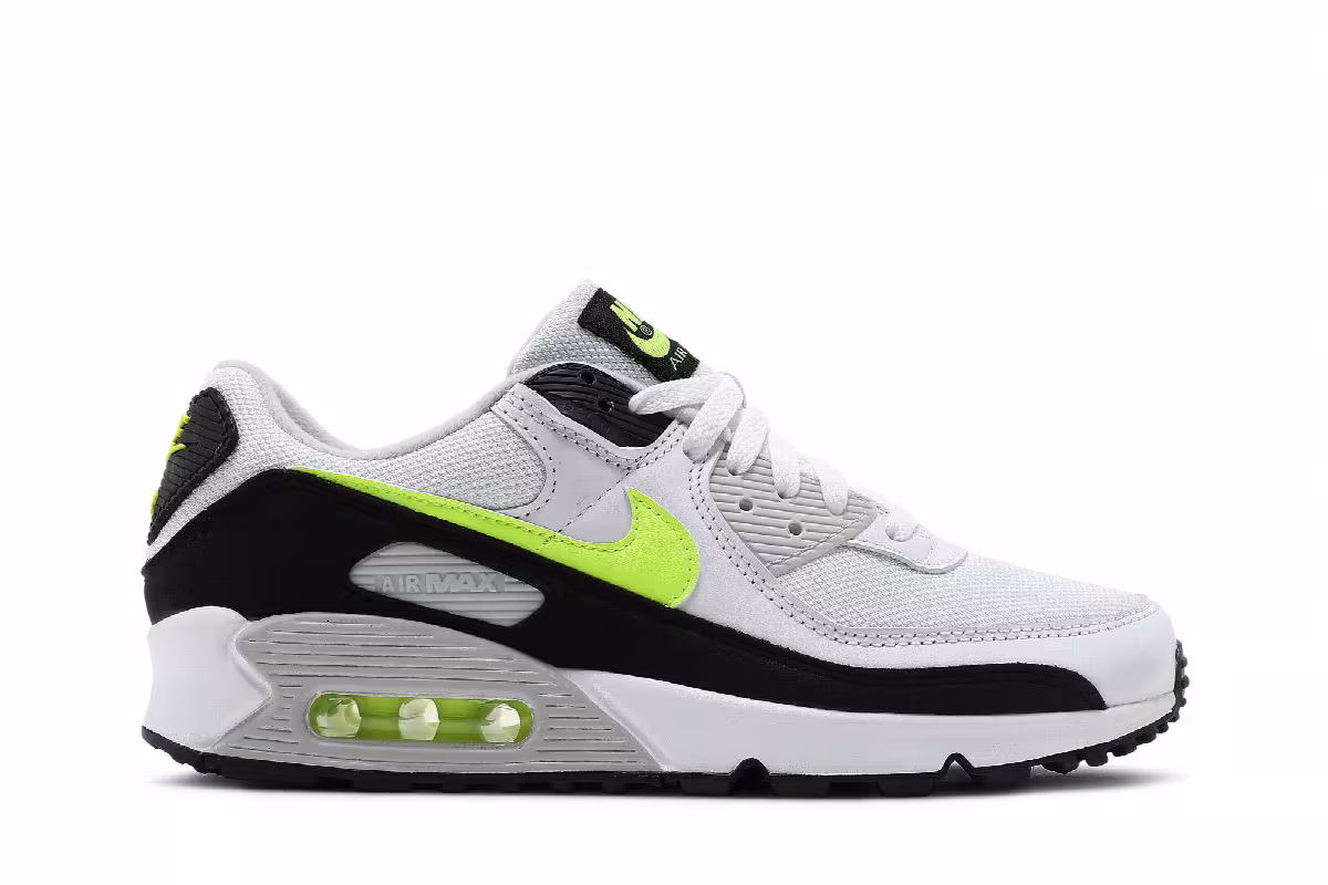 Nike Air Max 90 White Hot Lime, view 2