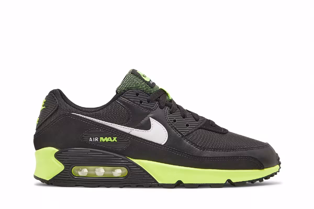 Nike Air Max 90 Black Hot Lime, view 2