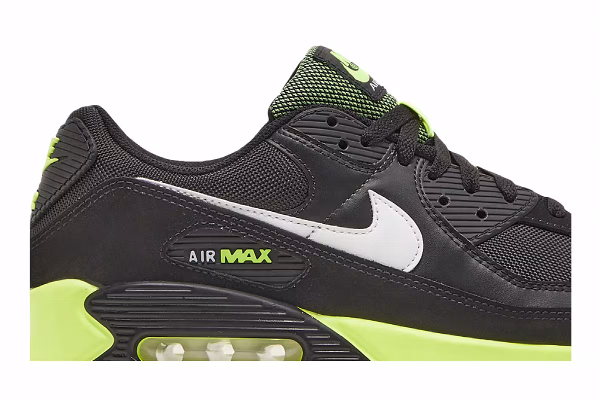 Nike Air Max 90 Black Hot Lime, view 3