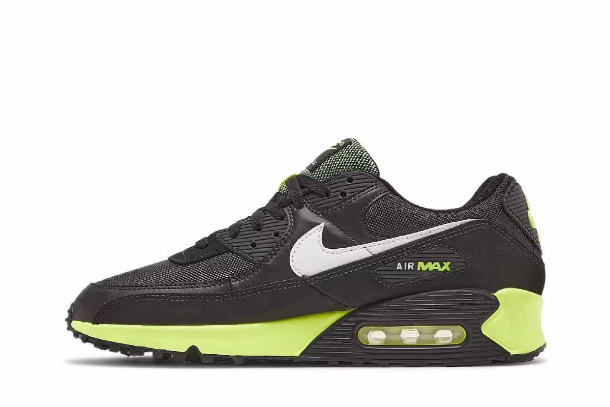 Nike Air Max 90 Black Hot Lime, view 4