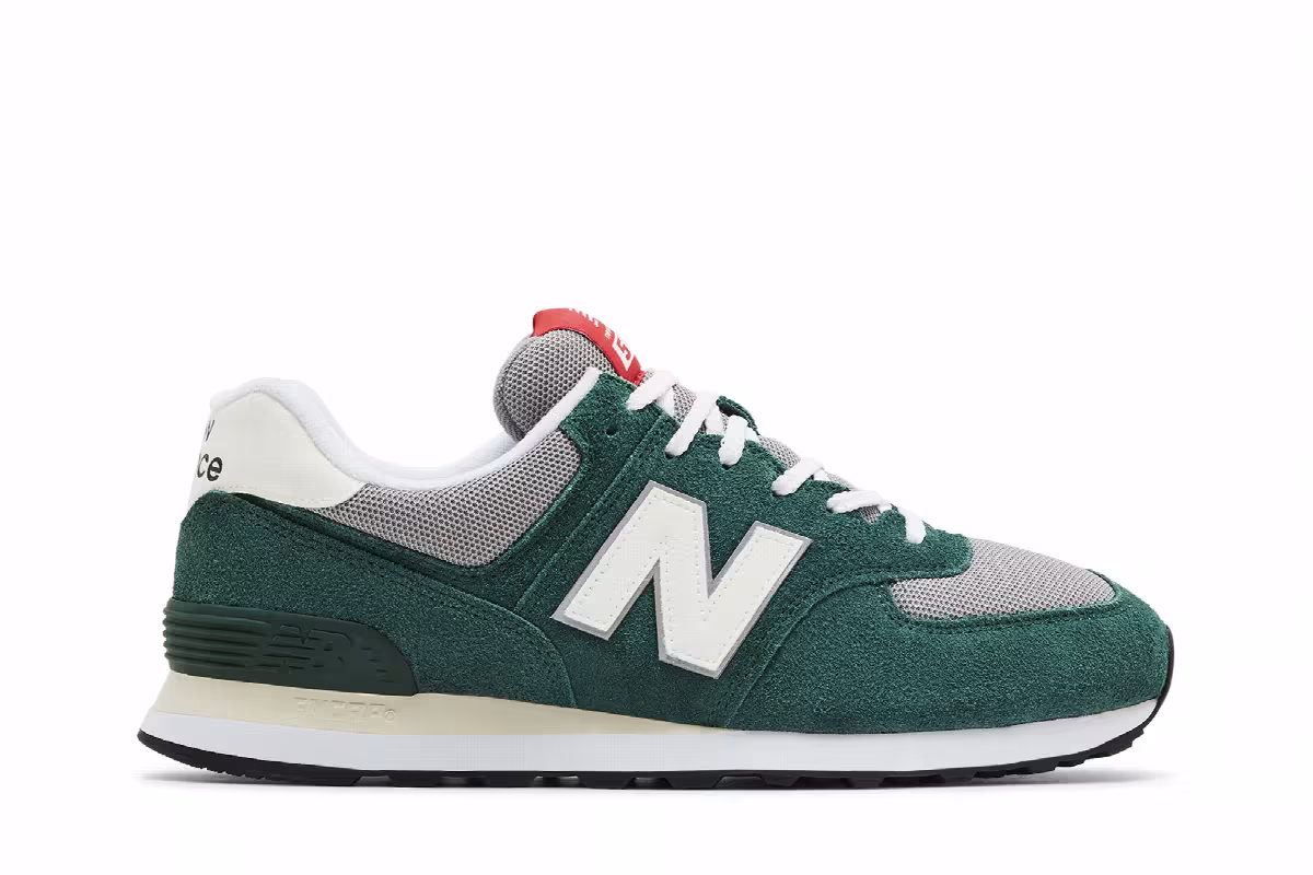 New Balance 574 Nightwatch Green Sea Salt, view 2