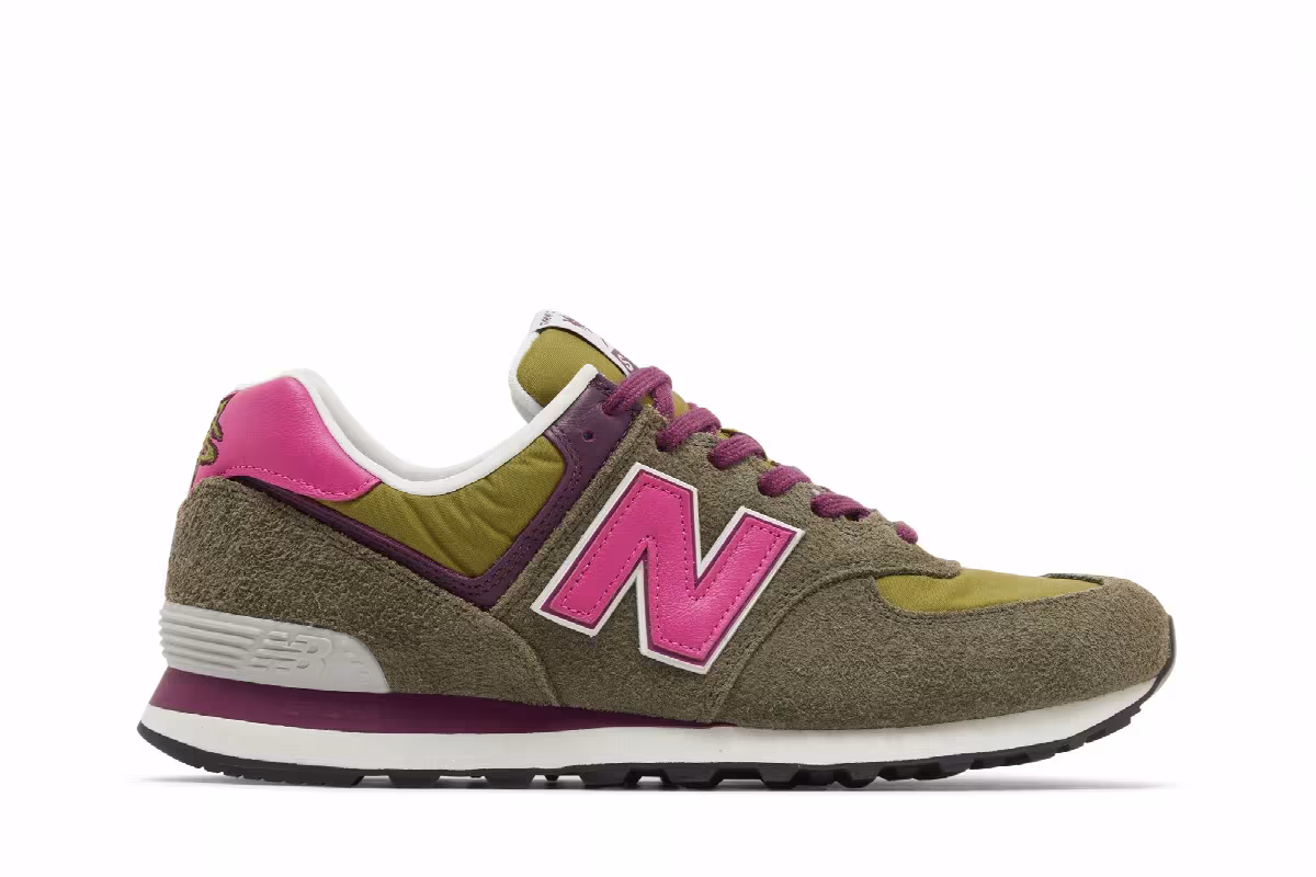 Stray Rats x New Balance 574 Green Pink, view 2
