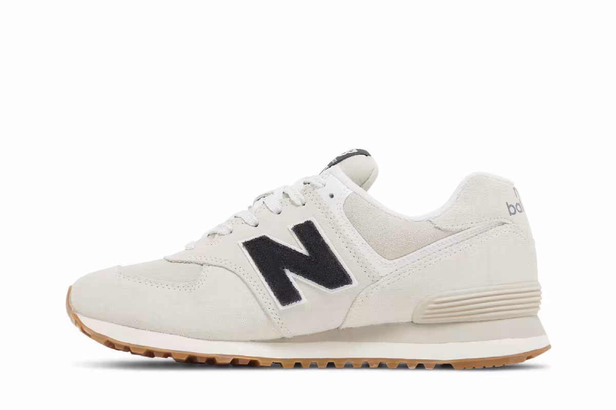 New Balance 574 Off White Black, view 4