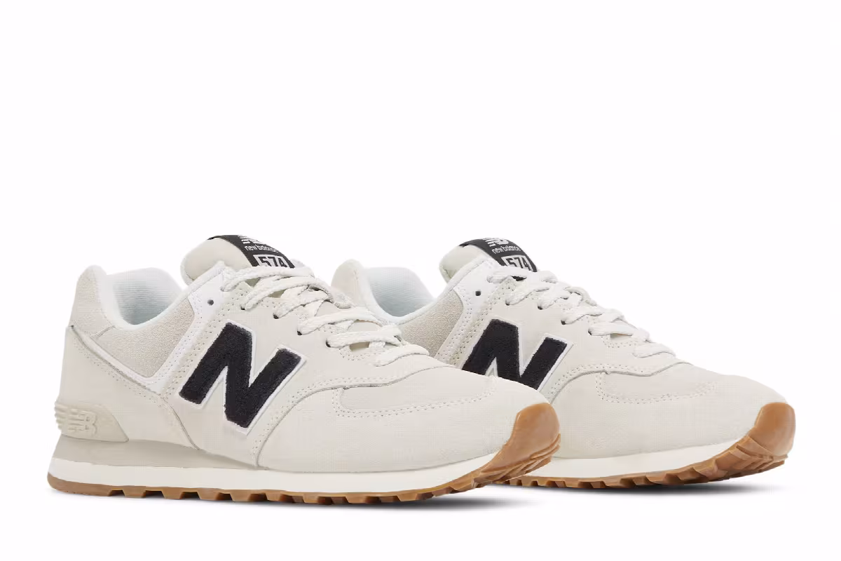 New Balance 574 Off White Black, view 9