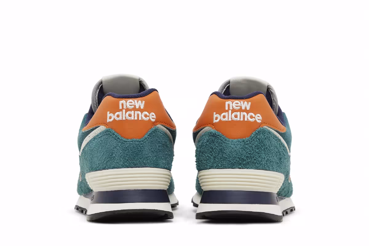 New Balance 574 Aqua Green Orange, view 7