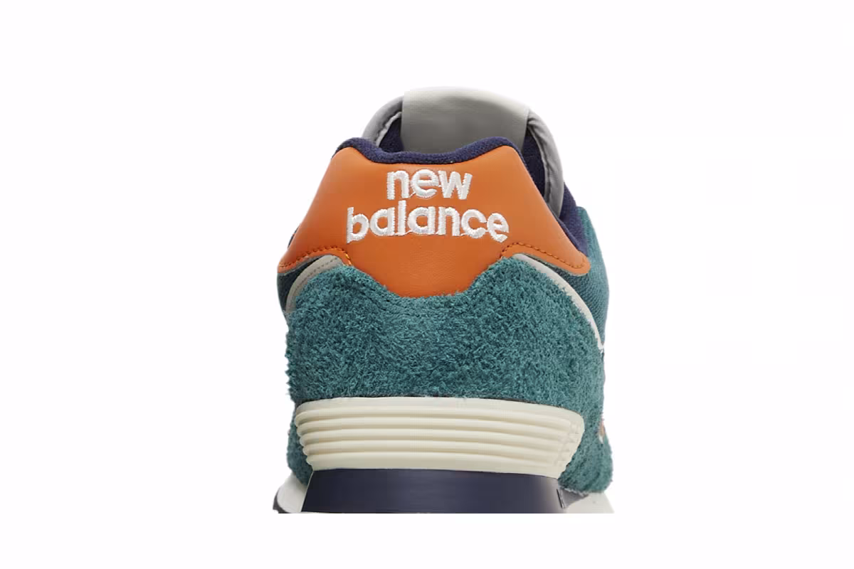 New Balance 574 Aqua Green Orange, view 8