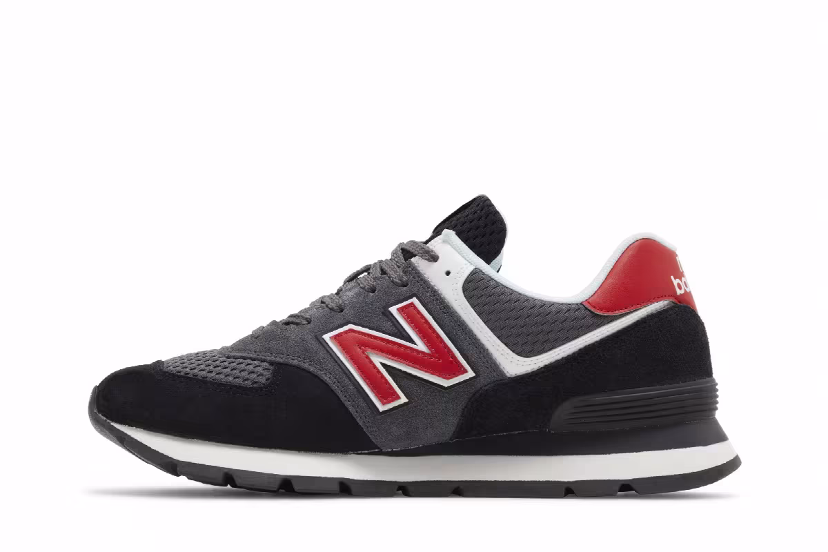New Balance 574 Rugged Black Red, view 4