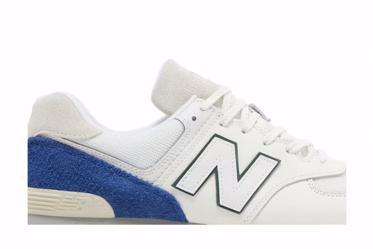 New Balance 574 White Royal Blue, view 3
