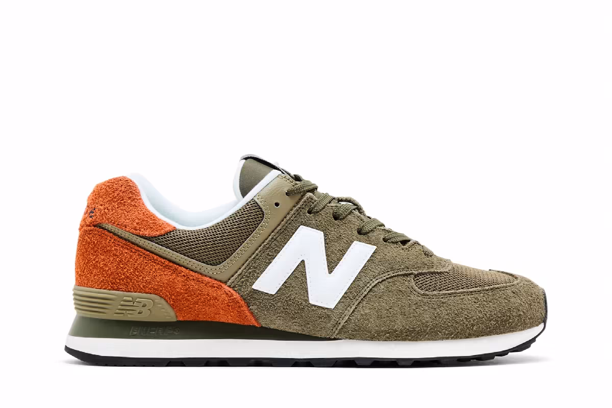 New Balance 574 Brown Orange, view 2