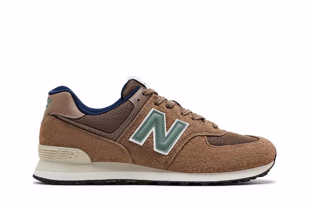 New Balance 574 Brown Royal Blue, view 2