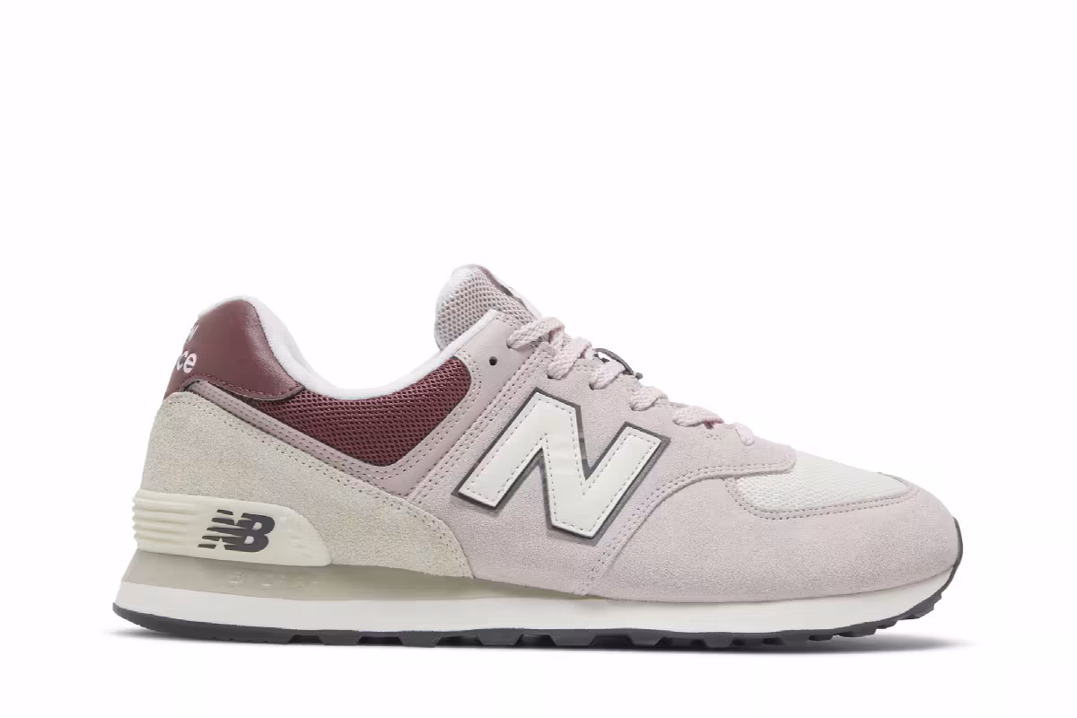 New Balance 574 Pink Burgundy, view 2