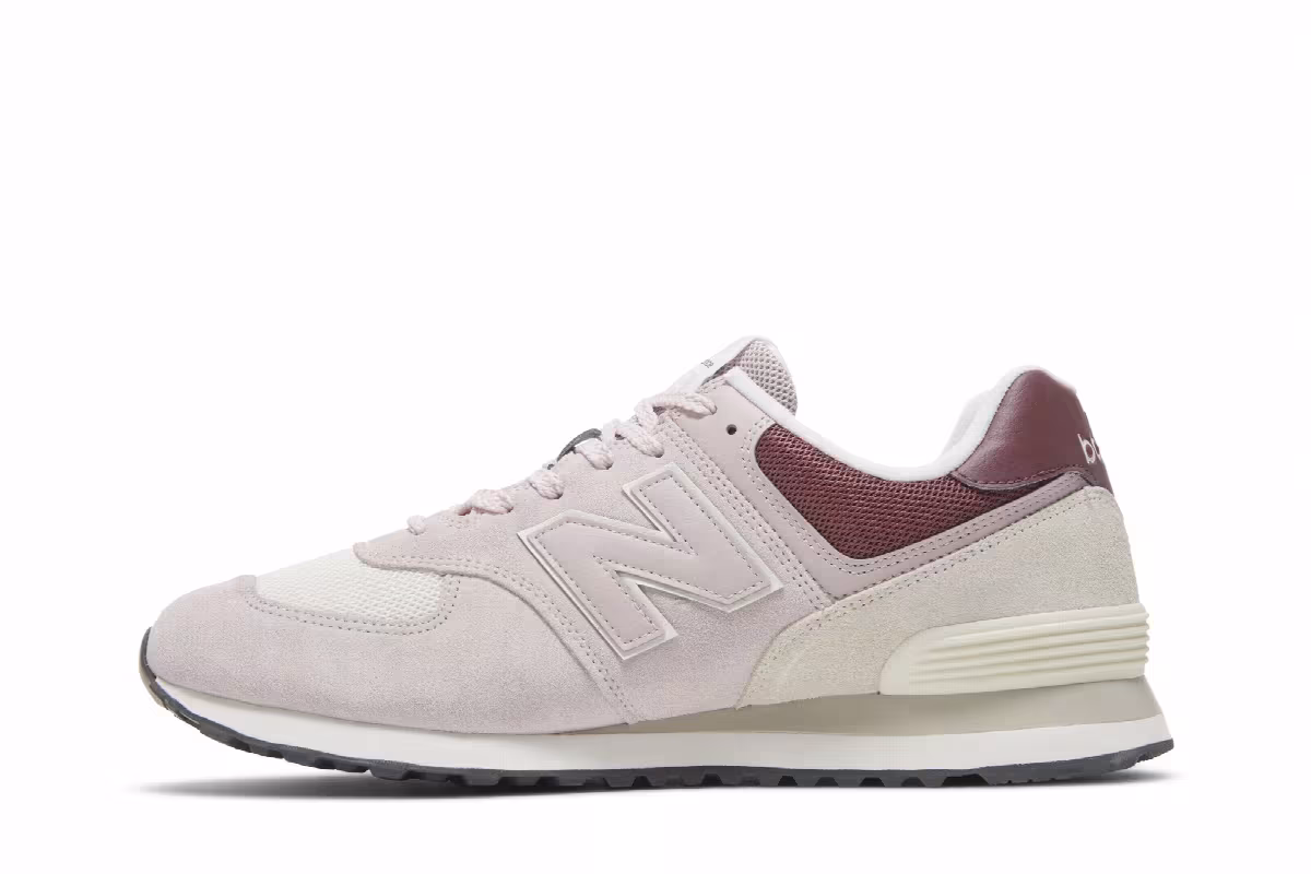 New Balance 574 Pink Burgundy, view 4
