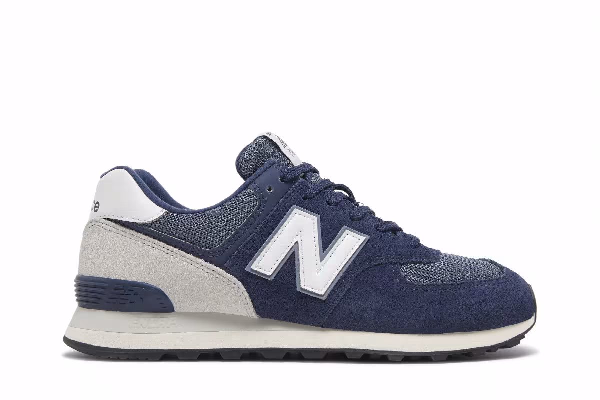 New Balance 574 Navy White, view 2