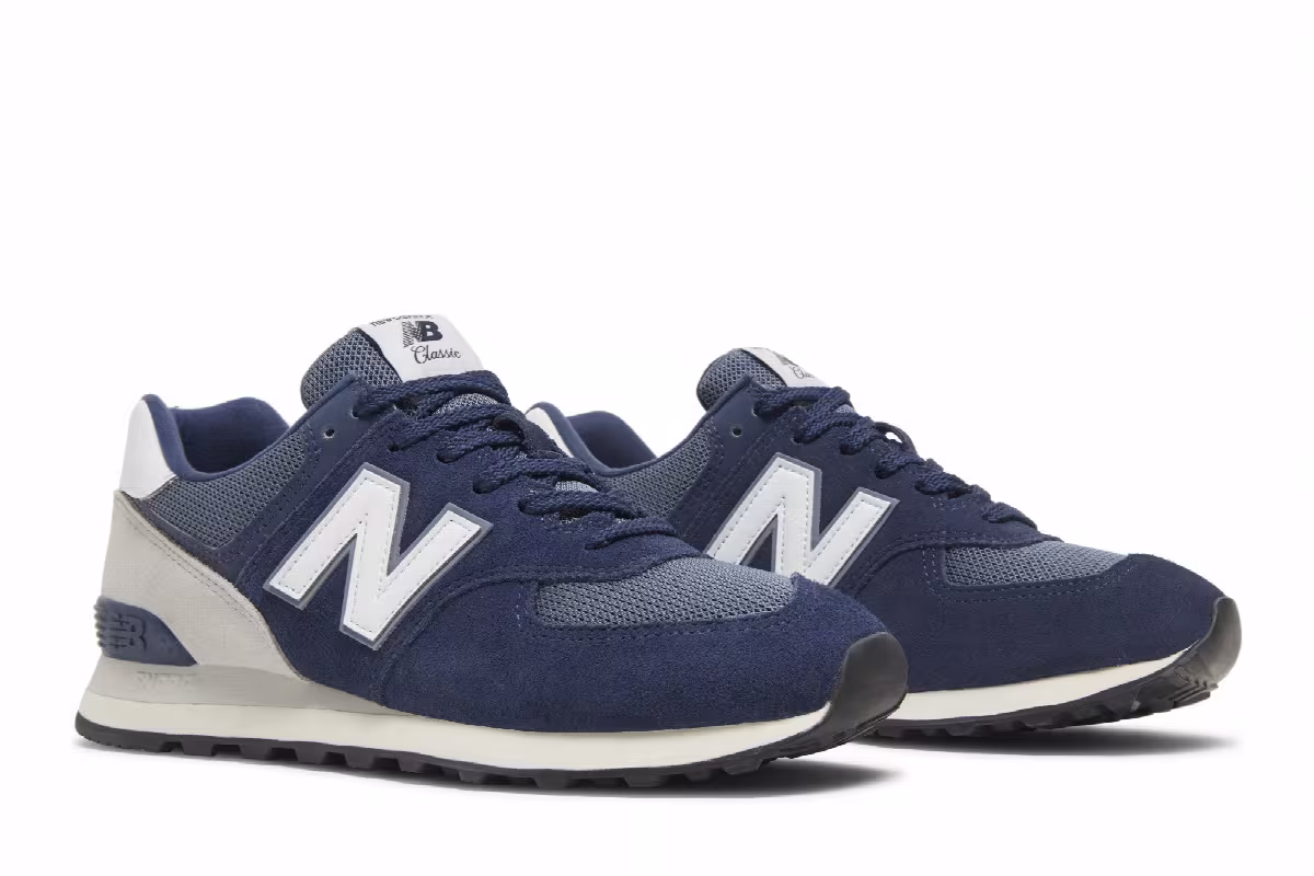 New Balance 574 Navy White, view 9