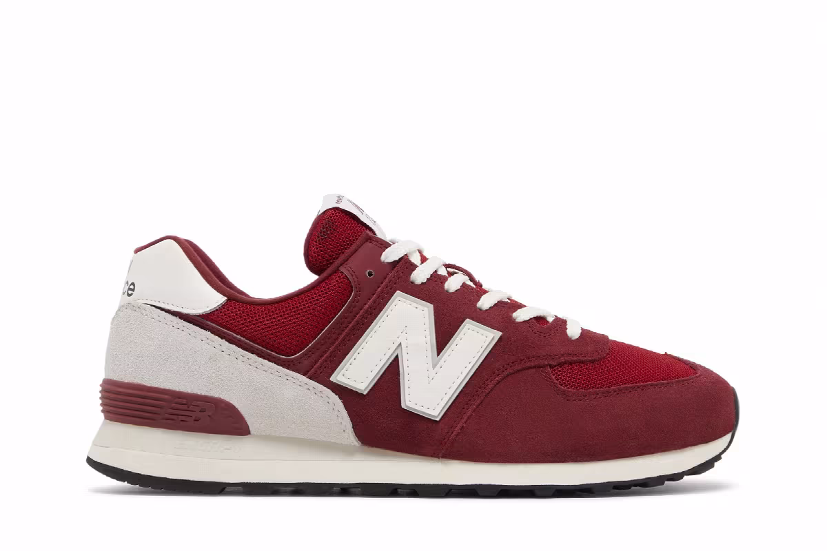 New Balance 574 Classic Red White, view 2