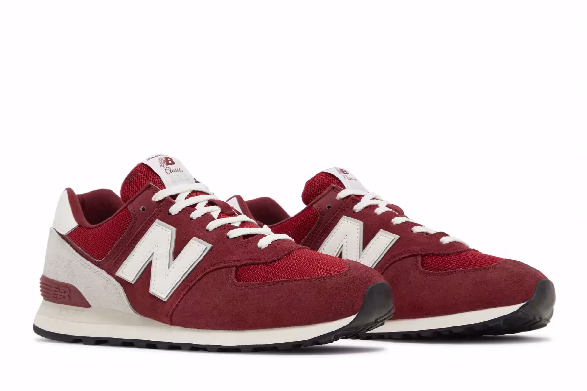 New Balance 574 Classic Red White, view 9